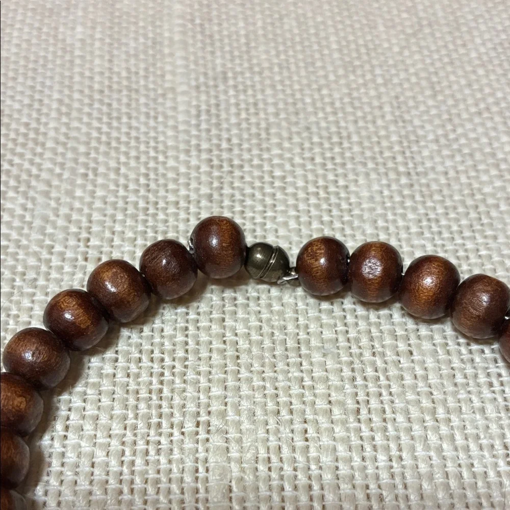 Brown Wooden Beaded magnetic clasp Bracelet